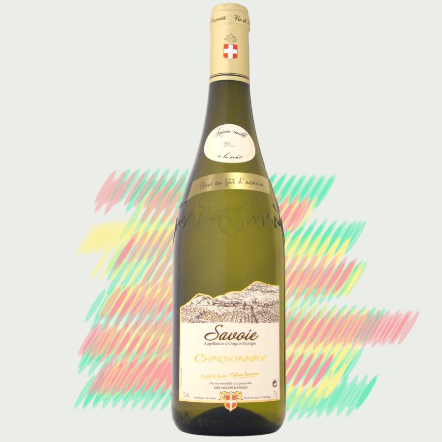 Bouteille de Chardonnay élevé en fût d'acacia, vin de Savoie