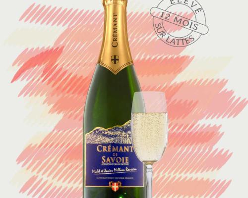 Cremant de savoie bouteille et verre 01 et pastille 03