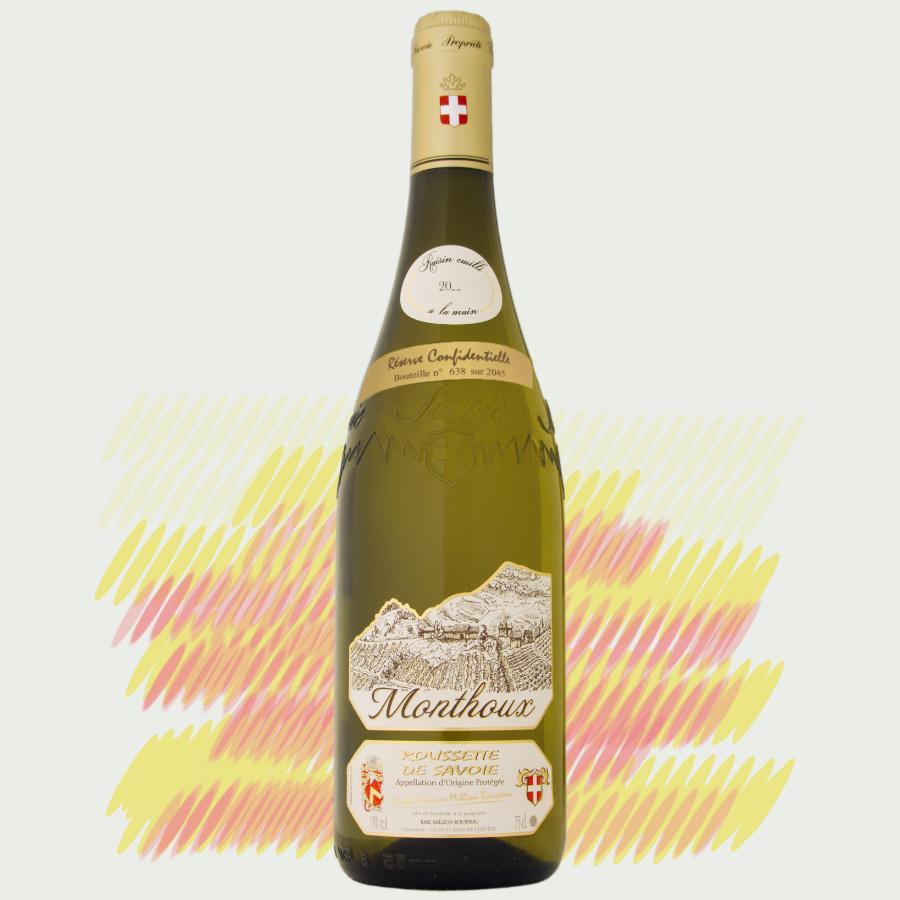 Bouteille de Roussette Monthoux Réserve Confidentielle, vin de Savoie
